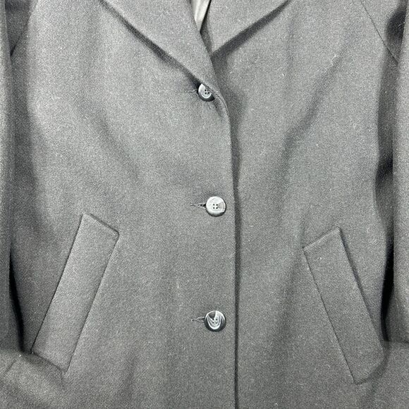 Worthington Women's Trench Coat Wool Blend Size 10 Black Length 48" - Picture 7 of 14